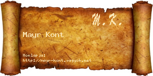 Mayr Kont névjegykártya